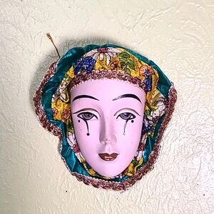 Decorative Porcelain Colorful Masquerade Mask Wall Art